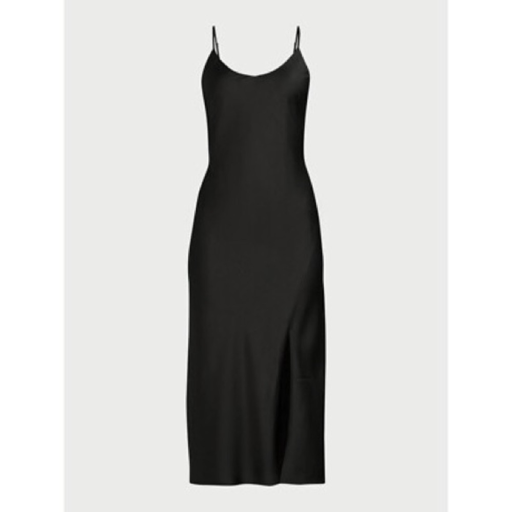 Scoop Women's Satin Midi Slip Dress with Side Slit
